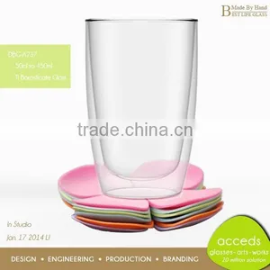 Unbreakable Pyrex Drinking Custom Small Glass Tea Cups With Saucer thumbnail-2