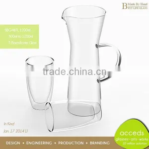 Decorative Wholesale Borosilicate Heat Resistant Glass Milk Jug thumbnail-2