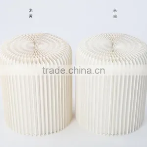 Creative Paper Furniture,Portable Small Stool,Pure Manual Round Stool Folding Stool (cream-colored) thumbnail-4
