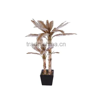 China Manufacturer Artificial Bonsai Banana Tree Leaf Plastic Fake Banana thumbnail-1