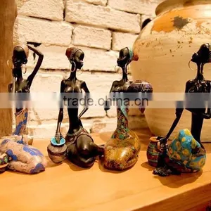 Carving Resin Four Sexy Africa Statue Souvenir thumbnail-1