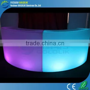Light up Led Curved Bench PE Material Morden Size GKT-021BC thumbnail-2