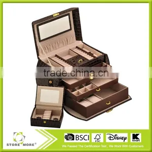 High Quality Crocodile Faux Leather Jewelry Box thumbnail-4