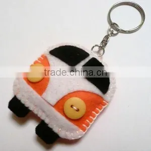 Express Hot Sale High Quality Decorative New Products Fabric Eco Friendly Felt Custom Car Keyring Made in China thumbnail-1