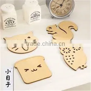 2017 Wooden Cute Animal Cup Coaster Made in China thumbnail-1
