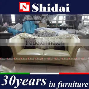 White Antique French Leather Sofa 996 thumbnail-5