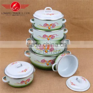 Competitive Price Enamel Drum Shape Cooking Pot Enamel Cassrole thumbnail-1