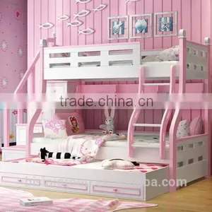 Color Life Mini Children Kid Bed Furniture Wooden Bunk Bed Set for Twins Bedroom Room thumbnail-3