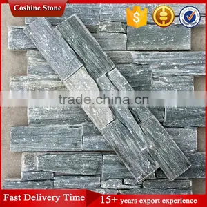 Green Natural Slate Cultured Stone Stacked Stone for Wall Panel Cladding thumbnail-1