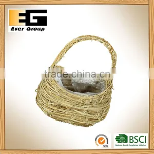 Handbag Type Natural Plant Weaving Flowerpot thumbnail-5