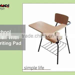 Good Quality Classroom Chair Metal Frame Wooden Double Student Desk And Bench thumbnail-2