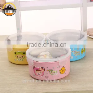 Round Food Container Leak-proof Stainless Steel Insulated Lunch Box thumbnail-1