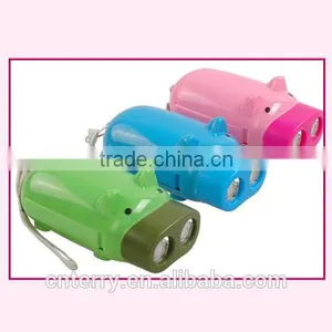 Plastic Cartoon Pig Shape Squeeze Charge Torches thumbnail-1