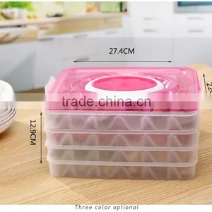 L00005 Reusable Stackable Compartment Dumpling Food Containers/Storage Organizer/Box/Bins/Holder With Lids - Leak Proof, Freezer thumbnail-3