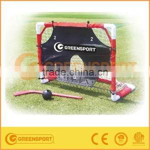 Metal Hockey Goal & Plastic Hockey Sticks With Target Cloth thumbnail-1