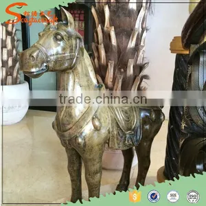 2016 Hot Sale Decorative Fiberglass Golden Horse Statue For Promotional Gift thumbnail-1