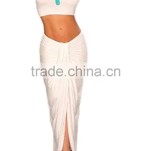 Pictures of Long Skirts and Tops for Women's Sexy 2 Pieces Tank Tops Bodycon Maxi Skirt thumbnail-2