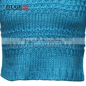100% Acrylic Vcrew Neck Blue Woman Knited Sweater thumbnail-4