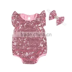 Hot Sale New Style Romper Baby Girl's Full Sequin Romper, Pretty Baby One pc Clothing thumbnail-3
