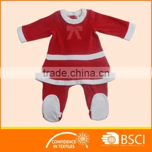 Christmas Bowknot Soft Cotton Baby Clothes Romper thumbnail-1