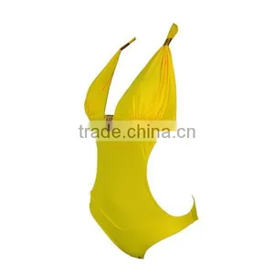 Yellow Super Quality Best Sell One Piece Swimsuit thumbnail-3