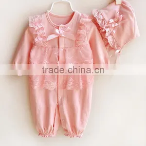 Zm11650a Princess Jumpsuit for Kids Girls Cotton Baby Rompers 0-1 Years Infant Clothes thumbnail-1