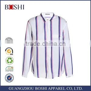Fashionable Ladies Strip Viscose Casual Formal Blouse And Pants thumbnail-1