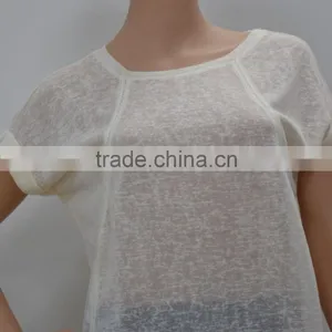 High Quality Ladies' Transparent T-shirt New Fashion Design for Summer 2015 thumbnail-2