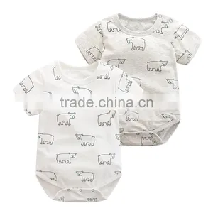 Newborn Summer Full Animal Printing Cotton Baby Bodysuit thumbnail-1