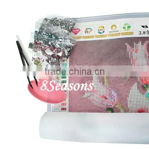 Handmade Pink Flower Pattern Embroidery Diamond Painting DIY Kit Cross Stitch For Living Room thumbnail-3