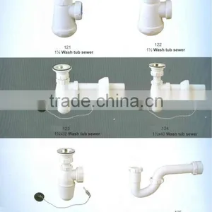 White Plastic Basin Drain Pipe Sewer Pipe thumbnail-1