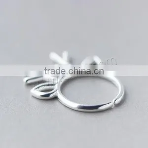 2017 Christmas Finger Ring 925 Sterling Silver Reindeer Open Rings for Christmas Holiday thumbnail-2