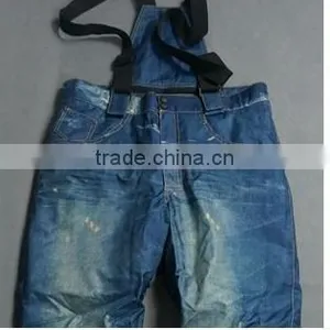Custom Snowboard Bib Jean Pants Wholesale Jeans Ski Pants Mens Fashion Bib Denim Ski Jean Pants thumbnail-4
