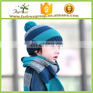 Kids Funny Cable Knitted Hat Scarf Sets thumbnail-1