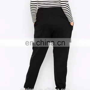 Loose Casual Contrast Tie Plain Sweat Pants thumbnail-3