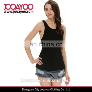 Fashion Women Ladies Black Criss Cross Backless Slim Vest Tank Top thumbnail-1