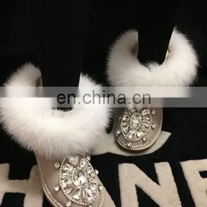 Aidocrystal Factory Price Handmade Shiny Rhinestone Boots New Design Women Best Warm Winter Boots Shoes thumbnail-2