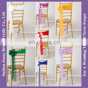 SH091AA Organza Ribbon Stretch Band Organza Chair Sash With Stretch Fabric Band thumbnail-1