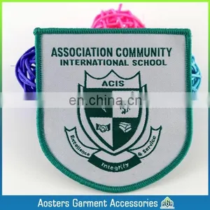 Die-cut Shape Beatiful White Background School Woven Badge Customized Cheap Woven Badge for Kids Personal Woven Badge for Cloth thumbnail-1