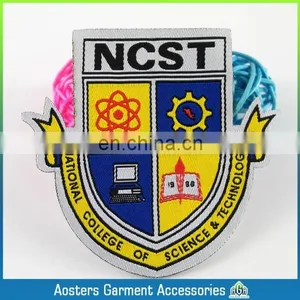 Die-cut Shape Beatiful White Background School Woven Badge Customized Cheap Woven Badge for Kids Personal Woven Badge for Cloth thumbnail-5
