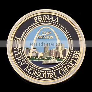 High Quality Customzied Gold Plated Color Filled in Glorious Building Coin thumbnail-2