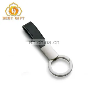 Chinese Supplies Black Leather Keyring With Metal Plate thumbnail-4