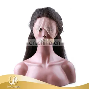 2017 New Arrival Hot Sale Brazilian Hair Ample and Silky Kinky Straight Virgin Hair Full Lace Wig thumbnail-2