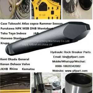 HM230 Rock Breaker Chisel HM220 Moil Point HM135 Diaphragm HM140V,HM190V,HM200 Seal Kits thumbnail-1