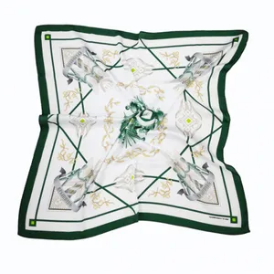 Custom Digital Satin Printed Hand Rolled Hem Silk Women Scarves 2019 thumbnail-1