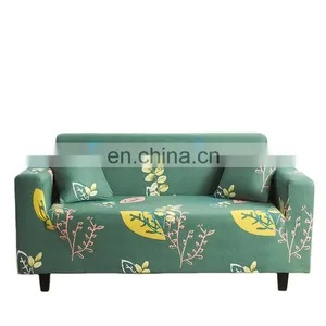 HOT Selling 100%polyester Printed Elastic Sofa Cover+Two Cushion Covers Universal Fitted Sofa Slipcover thumbnail-1