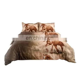3D Bedding Set Reactive Printing Bed Cover 100% Polyester Horse Duvet Cover Set thumbnail-1