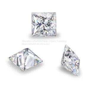 VS+ Princess Cut Moissanite White E/F Color Moissanite Faceted Princess Moissanite Loose Stone for Pendant/Ring thumbnail-1