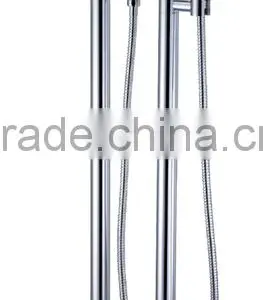 Floor Mounted Bath Shower Mixer Dual Handle Bathroom Set Bathtub Faucet thumbnail-1