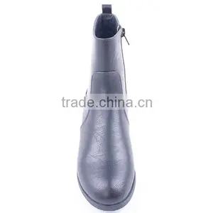 Factory Promotion Wholesale Patchwork Women Flat Ankle Boots With Side Zipper thumbnail-4